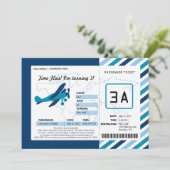  Plane Birthday Boarding Pass Ticket Kaart (Staand voorkant)