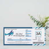 Plane Birthday Boarding Pass Ticket Kaart (Staand voorkant)