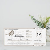  Plane Birthday Boarding Pass Ticket Kaart (Staand voorkant)