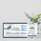  Plane Birthday Boarding Pass Ticket Kaart (Staand voorkant)