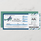  Plane Birthday Boarding Pass Ticket Kaart (Voorkant / Achterkant)
