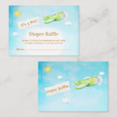 *~* Plane Cloudy Sky Boy Baby shower Diaper Raffle Informatiekaartje (Voorkant / Achterkant)