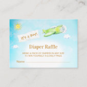 *~* Plane Cloudy Sky Boy Baby shower Diaper Raffle Informatiekaartje (Voorkant)