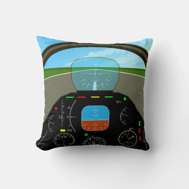 Plane Cockpit Pillow Kussen (Voorkant)