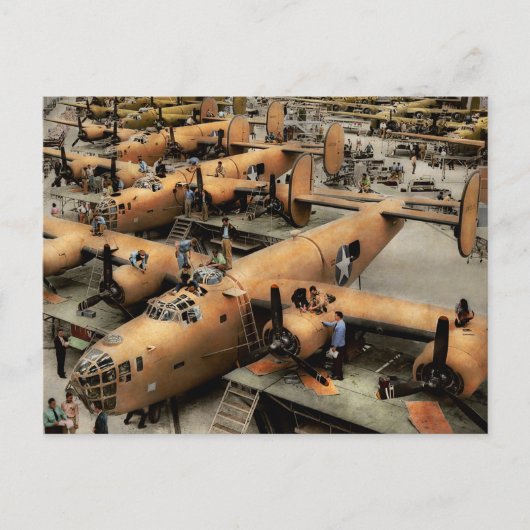 Plane - Factory - The Great Liberator 1943 Briefkaart (Voorkant)