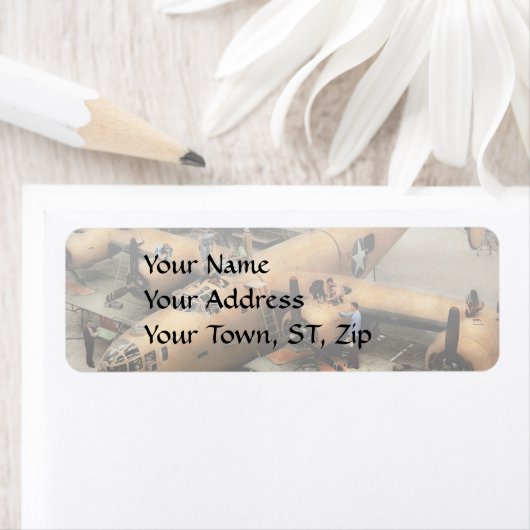 Plane - Factory - The Great Liberator 1943 Etiket (Insitu)