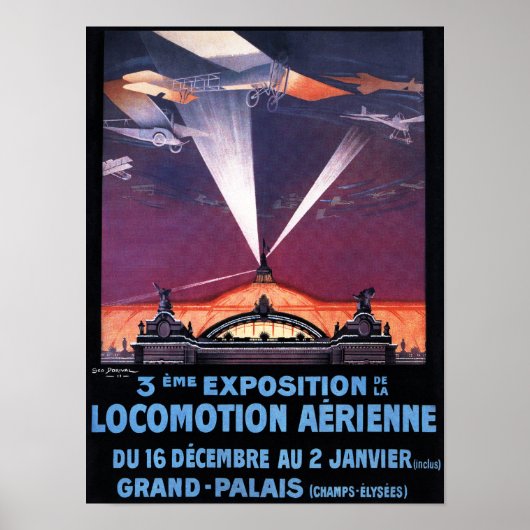 Plane Flying Over Searchlight Poster (Voorkant)