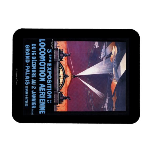 Plane Flying Over Searchlight Poster Magneet (Horizontaal)