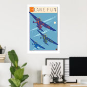 Plane Fun-Print Poster (Thuiskantoor)