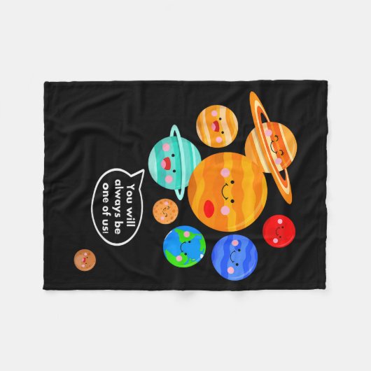 Plane Funny Cartoon Planets Never Forget Fleece Deken (Voorkant (Horizontaal))