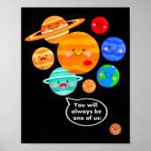 Plane Funny Cartoon Planets Never Forget  Poster (Voorkant)