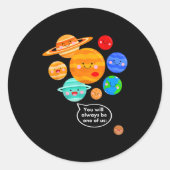 Plane Funny Cartoon Planets Never Forget  Ronde Sticker (Voorkant)
