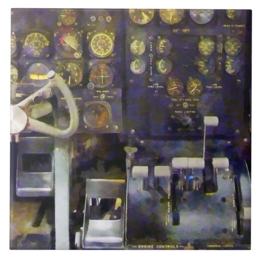 Plane - Grumman E-1B Cockpit Simulator Tegeltje (Voorkant)