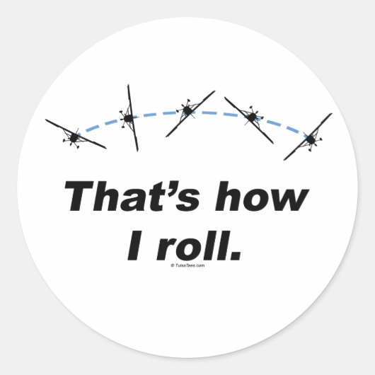Plane hoe ik kan rollen ronde sticker (Voorkant)