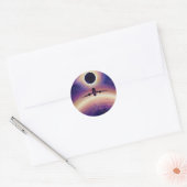 Plane in flight city and eclipse ronde sticker (Envelop)
