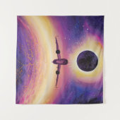 Plane in flight city and eclipse wandkleed (Voorkant (horizontaal))