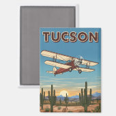 Plane in Tuscon Arizona Travel Magneet (Voorkant / Achterkant)