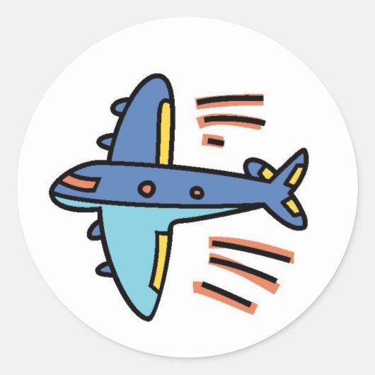 Plane Ronde Sticker (Voorkant)