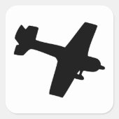 Plane Silhouette Vierkante Sticker (Voorkant)