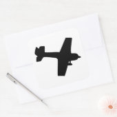 Plane Silhouette Vierkante Sticker (Envelop)