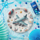 Plane speelgoed boy papieren bordje (Feest)