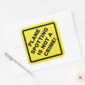 Plane Spotting Is Not a Crime! Vierkante Sticker (Envelop)