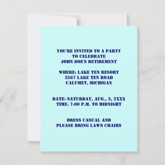 PLANE TAILS EN TRAILS PARTIJINVITATIE EZ2CUSTOMIZE KAART (Achterkant)