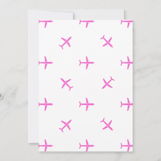 Plane Theme Birthday (meisje) Kaart (Achterkant)