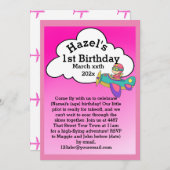 Plane Theme Birthday (meisje) Kaart (Voorkant / Achterkant)