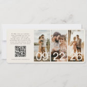 Plane Ticket Destination Wedding Boarding Pass  (Achterkant)