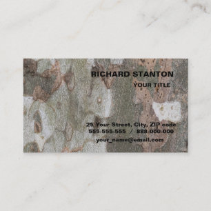 Plane tree camouflage looks bark pattern business visitekaartje