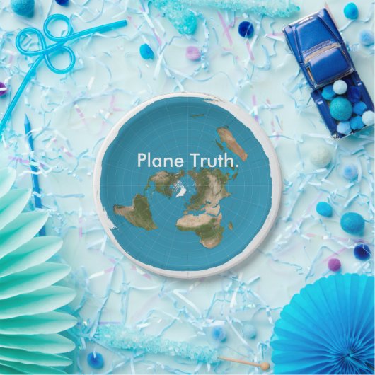 Plane Truth Azimuthal Equidistant Paper Bord Kaart (Feest)