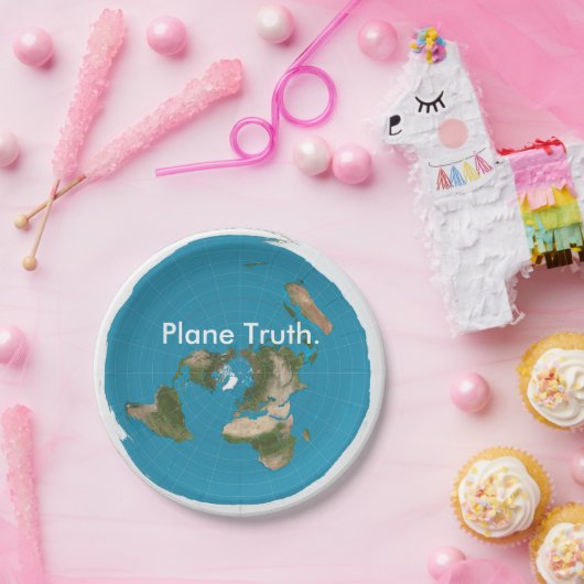 Plane Truth Azimuthal Equidistant Paper Bord Kaart (Feest)