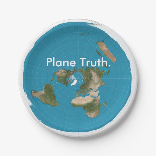 Plane Truth Azimuthal Equidistant Paper Bord Kaart (Voorkant)