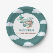 Plane Verjaardagsuitnodigingstijd vliegt Pap Papieren Bordje (Voorkant)