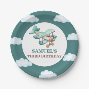  Plane Verjaardagsuitnodigingstijd vliegt Pap Papieren Bordje