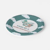 Plane Verjaardagsuitnodigingstijd vliegt Pap Papieren Bordje (Gekanteld)