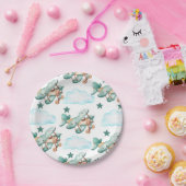 Plane Verjaardagsuitnodigingstijd vliegt Papieren Bordje (Feest)