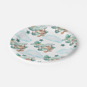 Plane Verjaardagsuitnodigingstijd vliegt Papieren Bordje (Gekanteld)