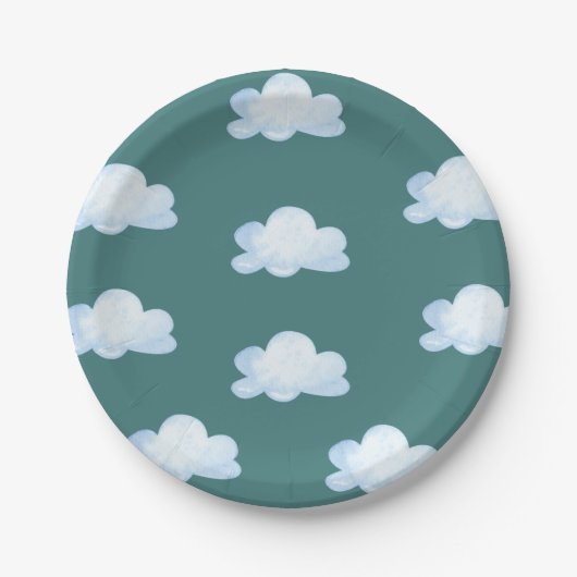 Plane Verjaardagsuitnodigingstijd vliegt Papieren Bordje (Voorkant)