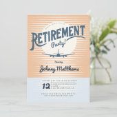 Plane zonsondergang pensioen partij kaart (Staand voorkant)