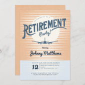 Plane zonsondergang pensioen partij kaart (Voorkant / Achterkant)