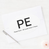 Planeet Aarde - Alle landen verenigt zich in vrede Ovale Sticker (Envelop)