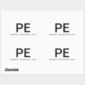 Planeet Aarde - Alle landen verenigt zich in vrede Ovale Sticker (Vel)