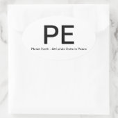 Planeet Aarde - Alle landen verenigt zich in vrede Ovale Sticker (Tas)