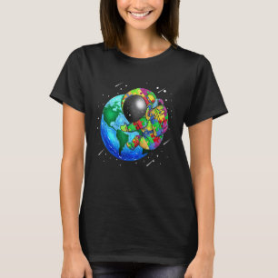 Planeet Aarde Autisme Kinderen Puzzel Astronaut Zo T-shirt
