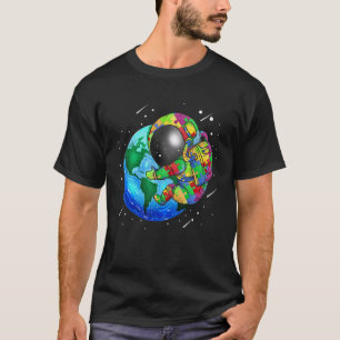 Planeet Aarde Autisme Kinderen Puzzel Astronaut Zo T-shirt