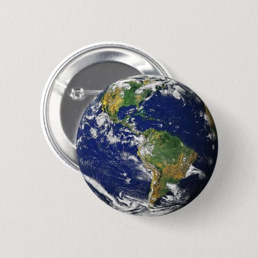 Planeet Aarde broche Ronde Button 5,7 Cm (Voorkant /achterkant)
