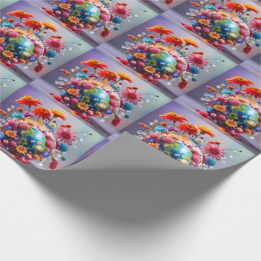 Planeet Aarde Cadeaupapier (Hoek)