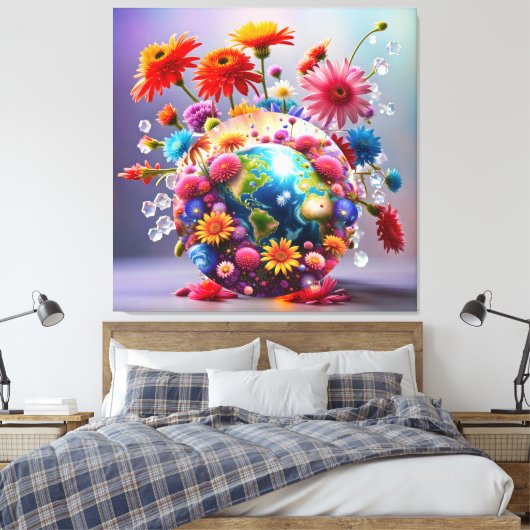 Planeet Aarde Canvas Afdruk (Insitu (Slaapkamer))